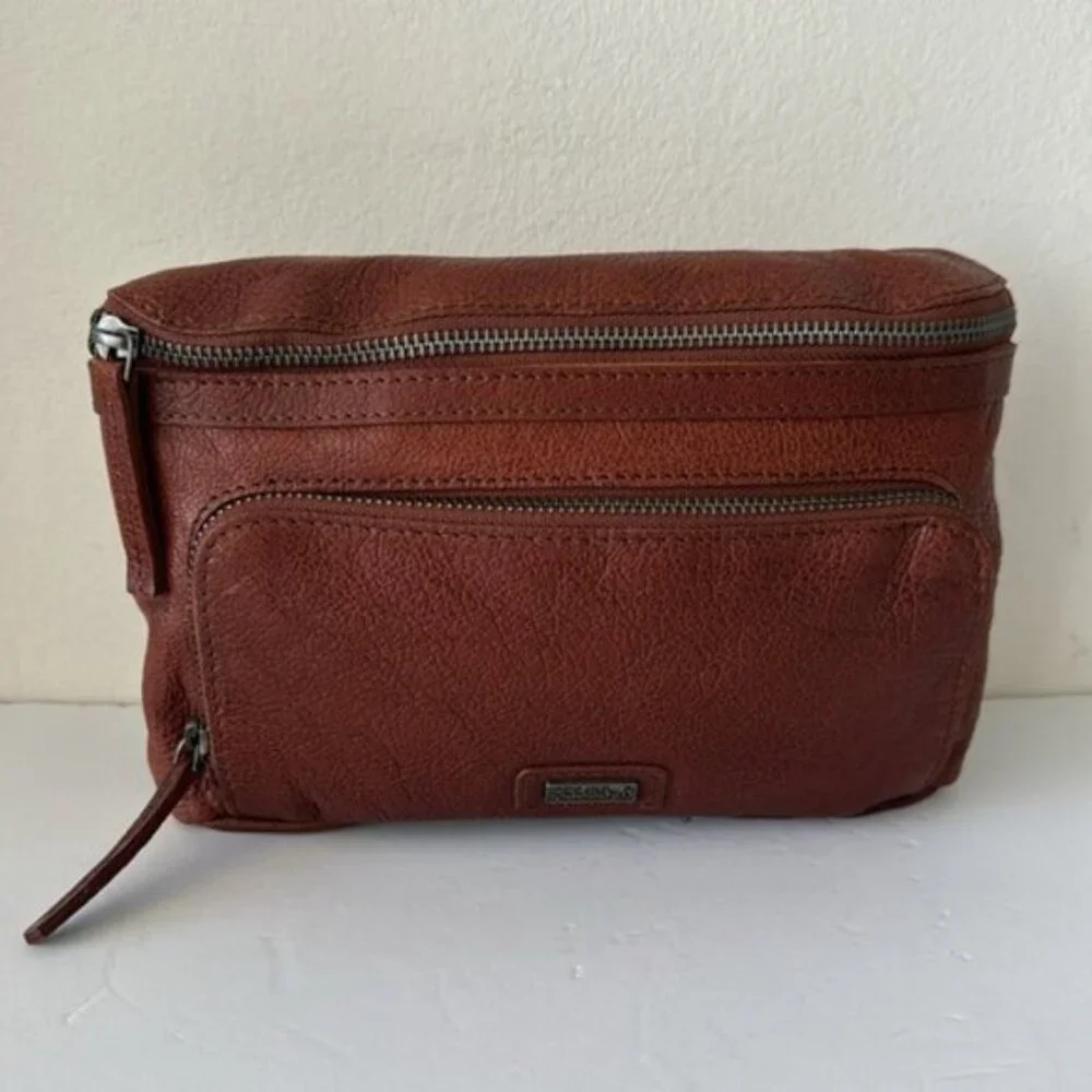 Spikes & Sparrow Leather Waist Belt Bag Pouch Fanny Pack Purse Brandy